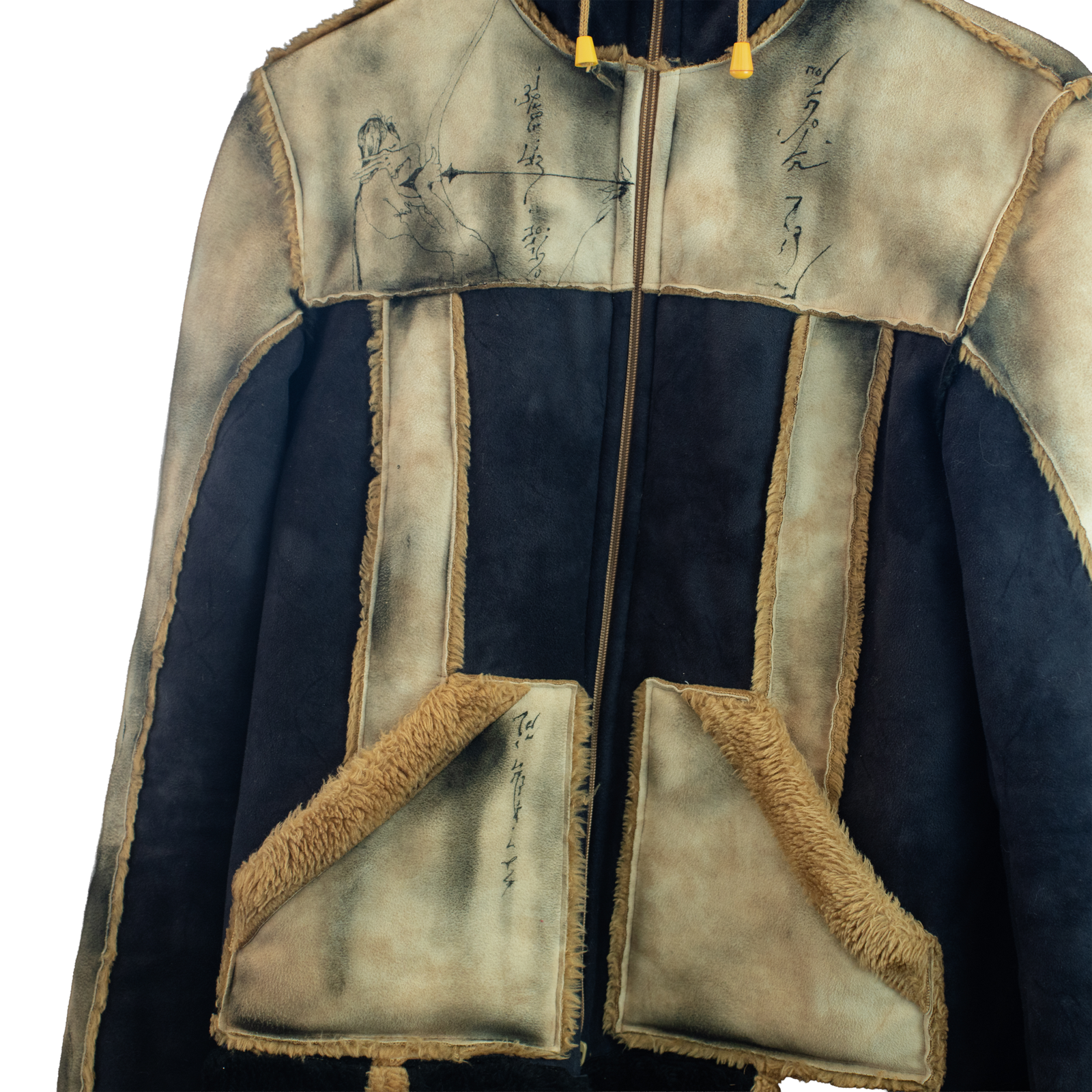 ENIF Leather Gilet Jacket - front detail 2